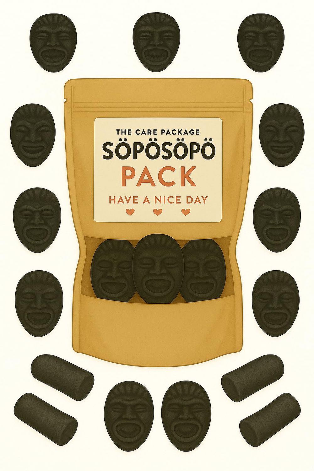SPSP Scandinavian Treat Pack - King Kong Licorice Candy - 150g Nordic Candy Bag - Classic Finnish Licorice Since the 1960s - Deep Flavor, Traditional Texture soposopo Pack