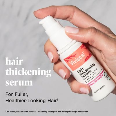 Viviscal Hair Thickening Serum, Instant Lightweight Hair Product, Leave-in Elixir for Thicker, Fuller Looking Hair, with Keratin Biotin, 50ml (1.69 fl. oz.)
