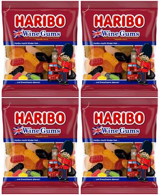 Haribo Wine Gums Gummy Candy 4-Pack (4 x 175g)