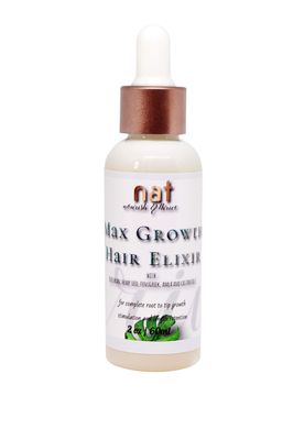 N A T Organics Max Growth Hair Elixir with Fenugreek, Amla and hemp seed oil. Concentrated hair oil for rapid hair growth.