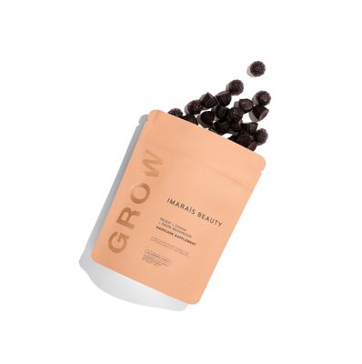 IMARAS Beauty Grow Haircare Gummy - Organic Functionable Mushrooms to Support Healthy Hair Growth Nourish Scalp - Chaga, Reishi, Snow Mushroom - Blueberry Flavored, Sugar-Free, 60 Gummies