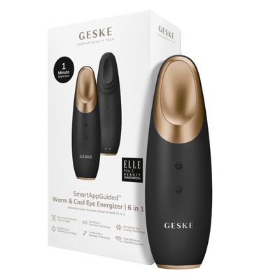 GESKE SmartAppGuided Warm Cool Eye Energizer 6 in 1 Heated Eye Massager Combat Dark Circles Under-Eye Bags Refresh Droopy Eyelids Anti-Stress Relaxation Sonic Massaging