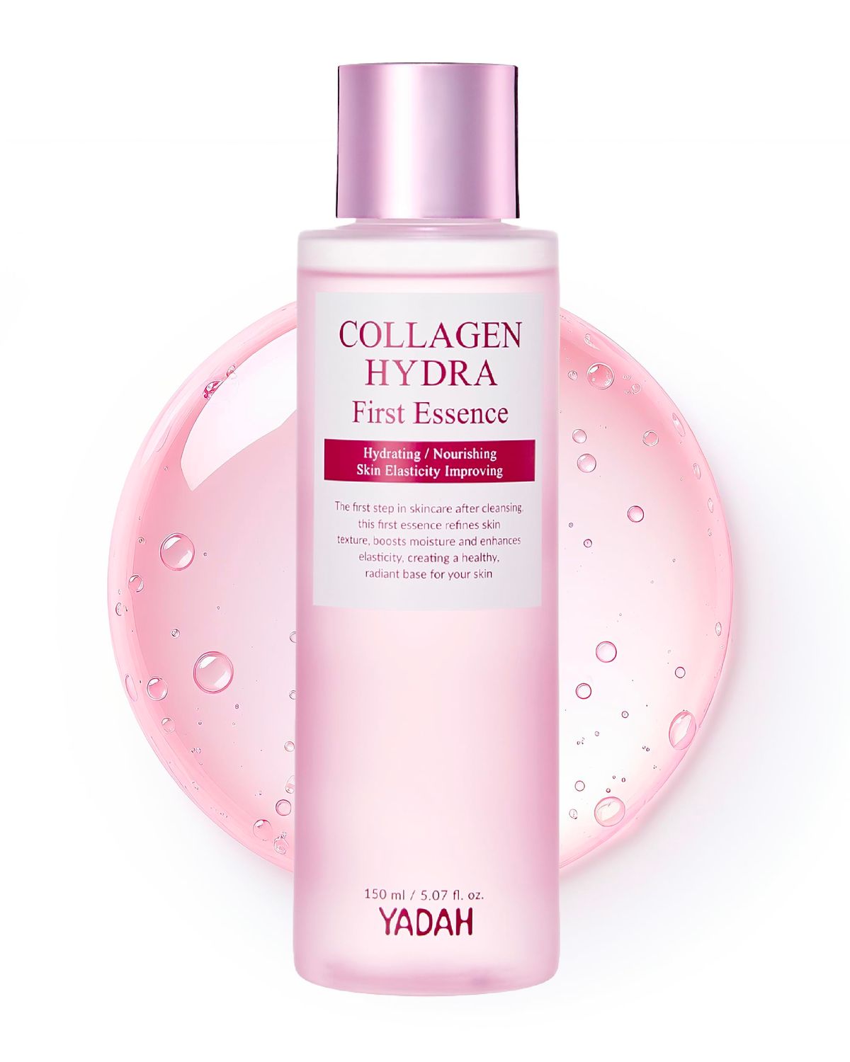 YADAH Collagen Hydra Essence - Deep Hydration, Soothing with 80,000ppm Collagen peptides and Triple Hyaluronic Acid, Centella Asiatica Extract, Niacinamide - 5.07 fl oz