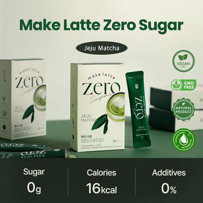Matcha Powder for Latte Zero Sugar Easy 10 Sticks Ceremonial Grade Jeju Korean Matcha for Latte Green Tea Powder, Premium Barista Crafted Mix, soft savory taste, 10 Servings (4.23 Ounces)