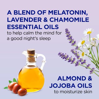 Dr Teal's Moisturizing Bath Body Oil, Sleep Blend with Melatonin, Lavender Chamomile Essential Oils, 8.8 fl oz.