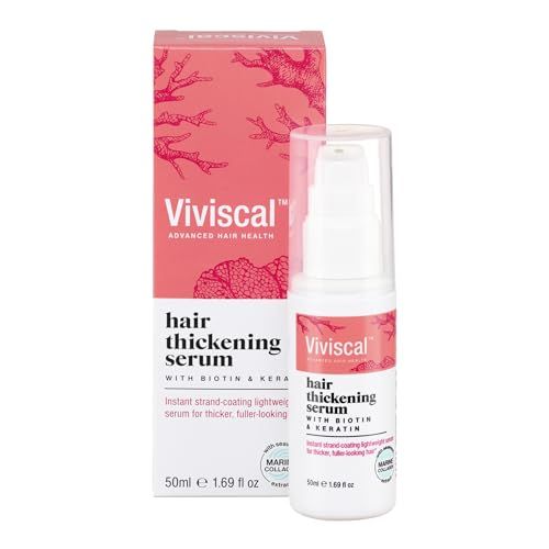 Viviscal Hair Thickening Serum, Instant Lightweight Hair Product, Leave-in Elixir for Thicker, Fuller Looking Hair, with Keratin Biotin, 50ml (1.69 fl. oz.)