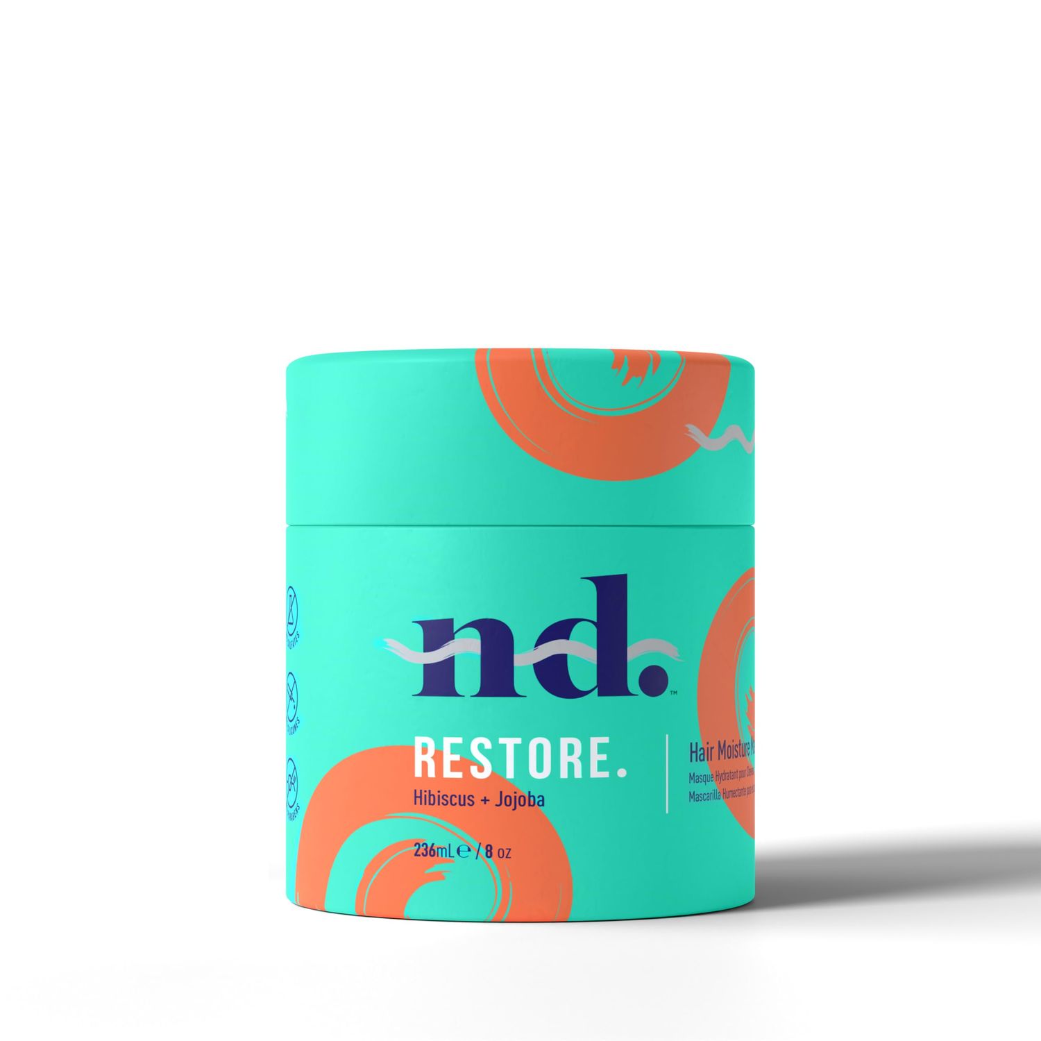 Naturally Drenched Restore Moisture Masque, For Deep Conditioning Dry, Damaged or Color Treated Hair Moisturizes Straight, Wavy and Curly Hair Vegan, Phalate Paraben-Free 8.5 Ounces