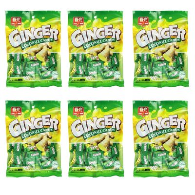 Chun Guang Ginger Coconut Candy (Ginger Coconut 5.6oz, 6pack)