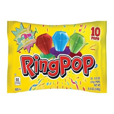 Ring Pop Individually Wrapped Bulk Lollipop Variety Pack - 10 Count Lollipop Suckers wAssorted Flavors - Fun Candy for Birthdays and Celebrations