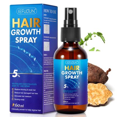 5 Minoxidil Spray for Men Women - Hair Regrowth Treatment Serum for Thicker Fuller Hair, Reduces Hair Loss Scalp Damage - 60ml (2.02 OZ) 2-Month Supply - Scalp Beard Use