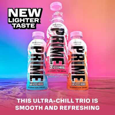 Prime ICE Hydration Variety Pack Smooth Refreshing Low-Calorie Sports Drink with 10 Coconut Water, 500 mg Electrolytes Zero Added Sugar, 12 fl oz Bottles, Pack of 15