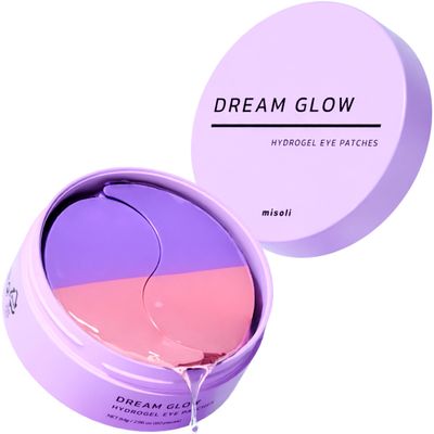 misoli Dream Glow Under Eye Patches Anti-Aging Eye Treatment Gel Masks With Vegan Collagen Bakuchiol Under Eye Masks For Dark Circles and Puffiness, Under Eye Bags, Wrinkle Care, Men and Women