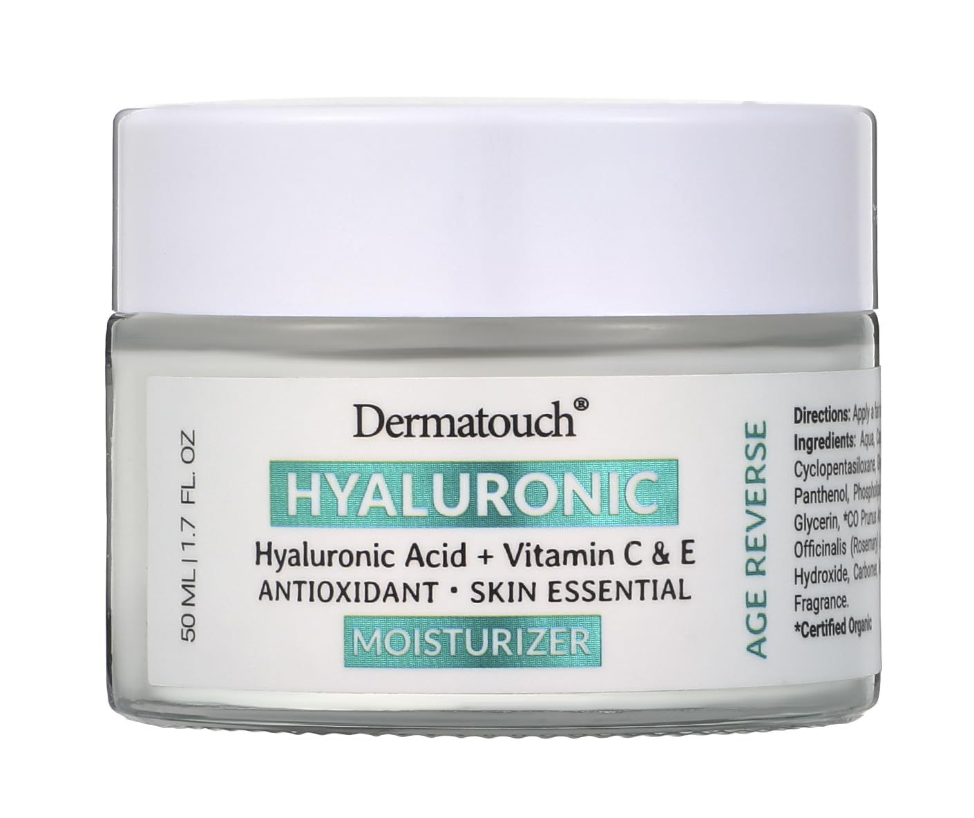 DERMATOUCH Hyaluronic Acid Moisturizer with Vitamin C E, 1.7 fl oz