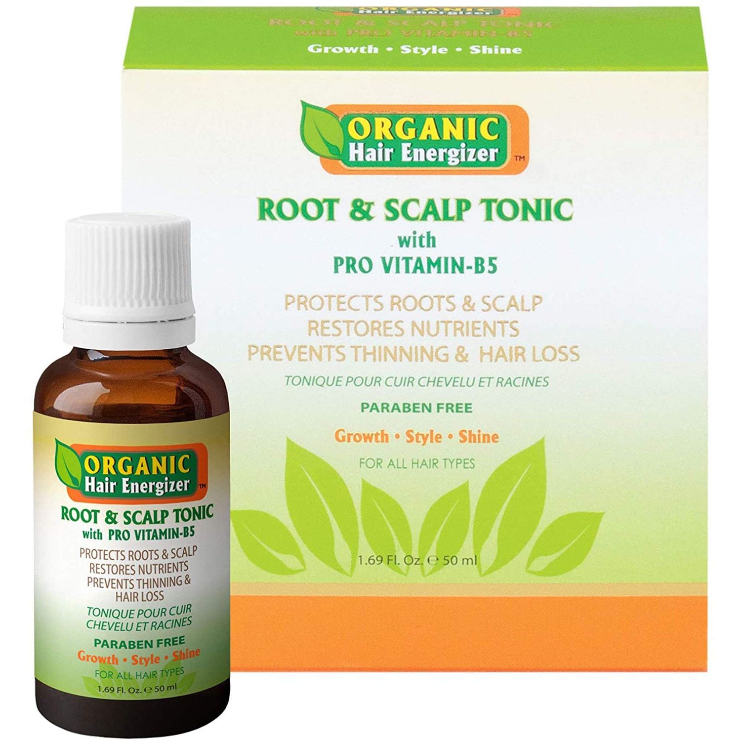 Organic Hair Energizer Root Scalp Pro Vitamin-B5 Hair Growth Tonic, 1.69 oz DHT-Blockers, Sulfate-Free Paraben-Free, Prevent Hair Loss, Thinning Receding Hair Line Good For Men Women