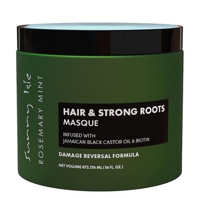 Sunny Isle Rosemary Mint Hair and Strong Roots Masque 16oz Infused with Biotin and Jamaican Black Castor Oil Double Growth Formula