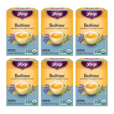 Yogi Tea - Bedtime (6 Pack) - Supports a Good Nights Sleep - Tea with Passionflower, Chamomile, Valerian Root, and Lavender - 96 Organic Herbal Tea Bags