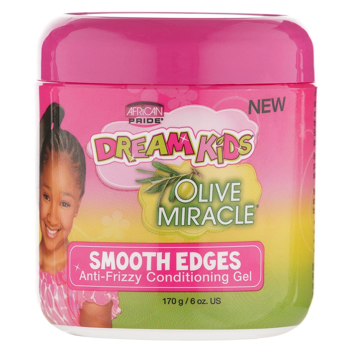 African Pride Dream Kids Olive Miracle Smooth Edges Anti-Frizzy Conditioning Gel (3 Pack) - Contains Olive Oil, Reduces Hair Dryness Breakage, 6 Oz
