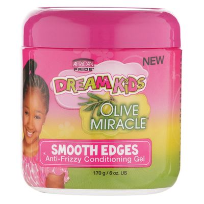 African Pride Dream Kids Olive Miracle Smooth Edges Anti-Frizzy Conditioning Gel (3 Pack) - Contains Olive Oil, Reduces Hair Dryness Breakage, 6 Oz