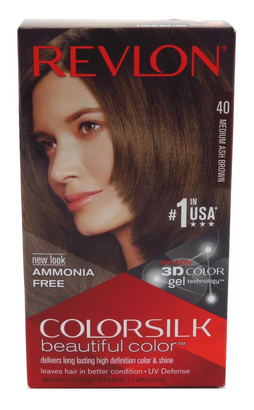 colorsilk Beautiful Color 40 Medium Ash Brown Revlon Hair Color 1 Application Unisex