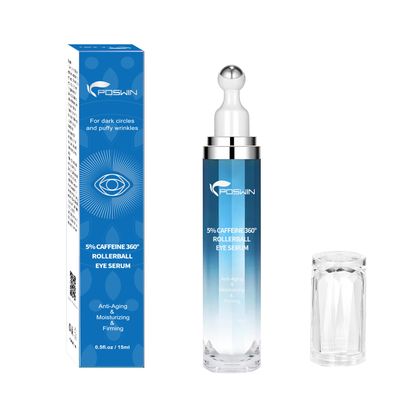 POSWIN Caffeine Eye Serum for Dark Circles - Under Eye Cream,Moisturizing Serum for Dark Circles, Puffiness Fine Lines, Eye Cream with 360 Eye Roller Massage Ball, 0.5 fl oz