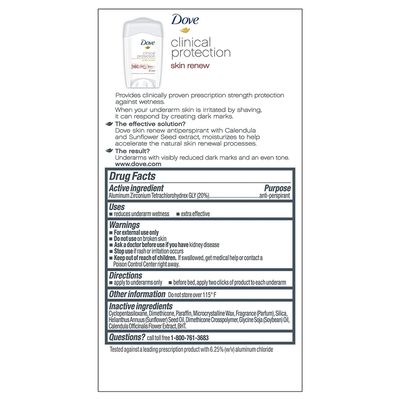 Dove Clinical Protection Antiperspirant Deodorant, Skin Renew 1.7 oz (Pack of 3)