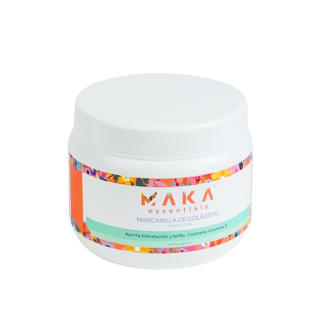 Maka Essentials - Collagen Nutrition Mask - moisturizes - shines - softens - strengthens - protects - nourishes - restores - repairs - 17 Fl Oz, natural