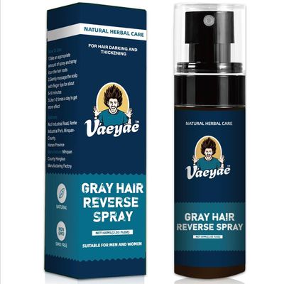 VAEYAE Natural Gray Hair Reverse Serum Spray, Polygonum Multiflorum Restore Hair Color Growth, for Men and Women All Hair Types Scalp Care, Cover Grey Hair, Hair Strengthening Nourishing Mist