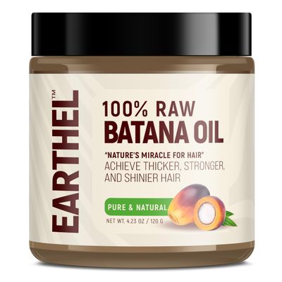 EARTHEL 100 Pure Raw Batana Oil from Honduras, 4.23 oz120 g - Boosts Hair Growth, Reduces Hair Loss, Repairs Strengthens Hair, Adds Thickness - Premium Nourishing Scalp Hair Oil for Men Women