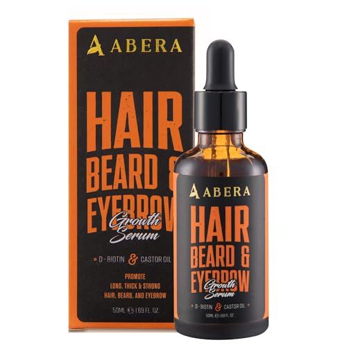 Abera Hair Growth Serum 1.69 fl oz for Hair Loss, Natural Hair Regrowth Treatment for Hair Beard with Biotin Castor Oil Extra Strength Bigger Size