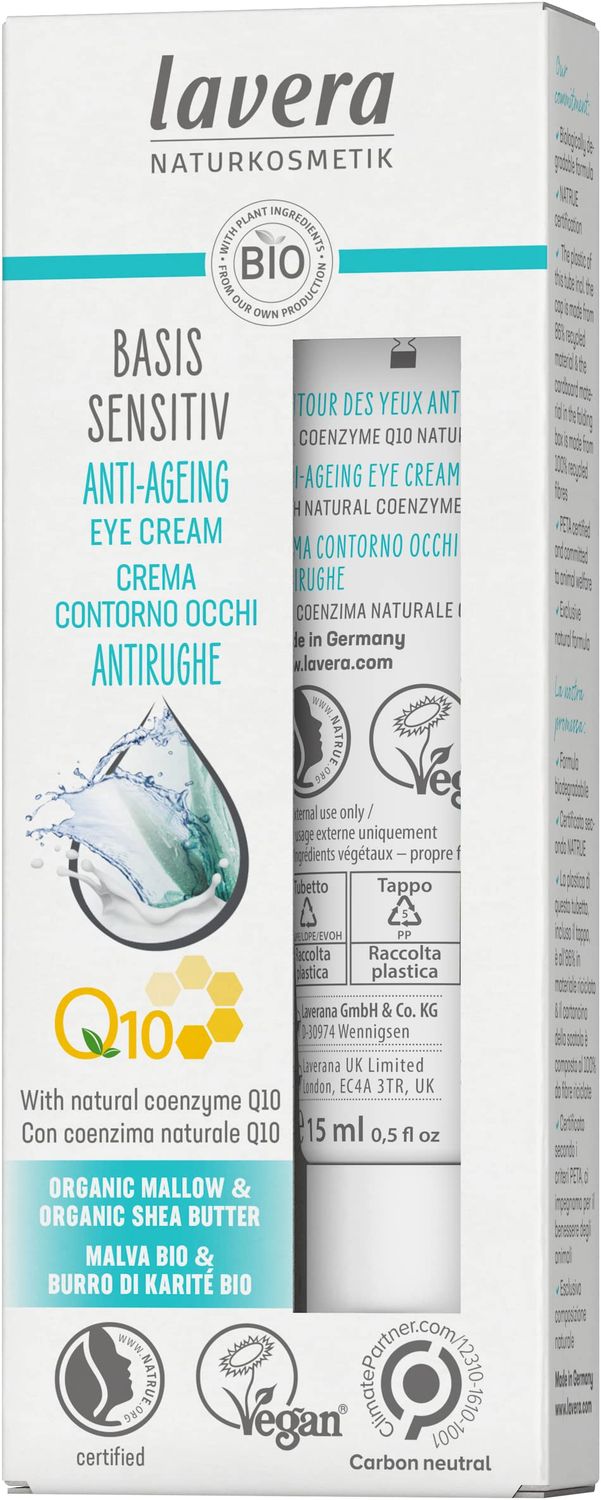 lavera Basis Sensitiv Anti-Ageing Eye Cream, 0.5 Ounce