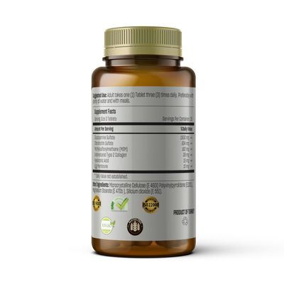 TALYA Glucosamine Supplement 1500 mg - 1 Month Supply - with Chondroitin, MSM, Collagen, Hyaluronic Acid - Non-GMO, 60 Tablets - Supports Joint Mobility and Comfort