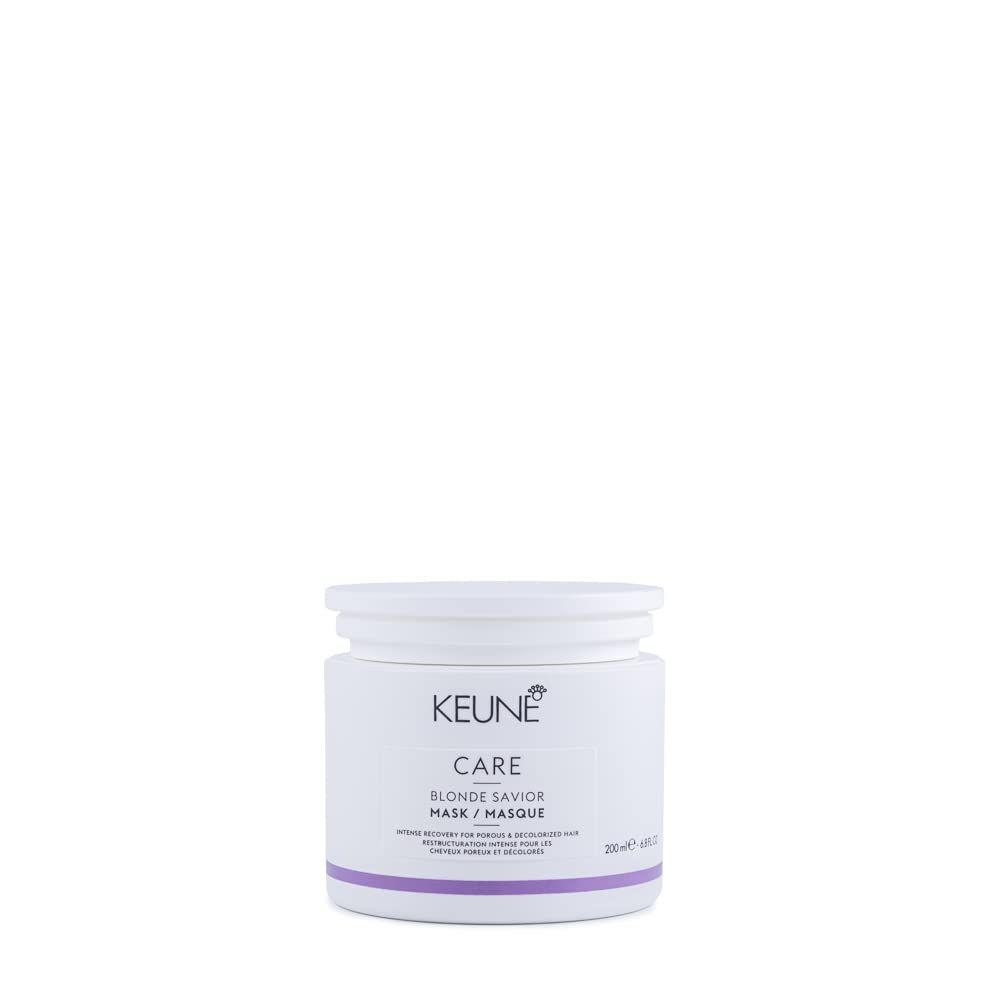 KEUNE Care Blonde Savior Mask, Intensive Repair Moisturizing Treatment for Blonde Bleached Hair, 6.8 Fl Oz