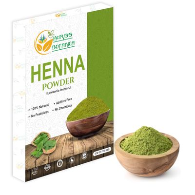 Herbs Botanica Henna Powder 100 Pure Natural Henna for Hair Dye Natural Hair Care - Finely Ground Lawsonia Inermis Powder for Hair Coloring Conditioning 5.3 oz Pack