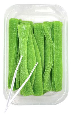 Zweet Sour Green Apple Candy Belts 10 Ounce - Sour Kosher Candy, Halal Candy Belts - Resealable Pack of Sour Licorice Belts
