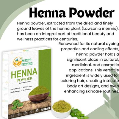 Herbs Botanica Henna Powder 100 Pure Natural Henna for Hair Dye Natural Hair Care - Finely Ground Lawsonia Inermis Powder for Hair Coloring Conditioning 5.3 oz Pack