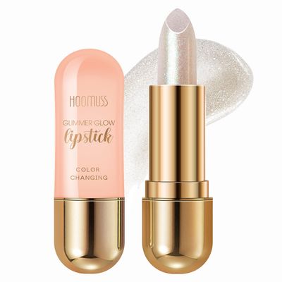 HOOMUSS Glimmer Balm Tinted Lip Balm Moisture Hydrate lipsticks PH Lipstick, Color Changing Lipstick Natural Chapstick Glitter Pink Lip Gloss, Pearl