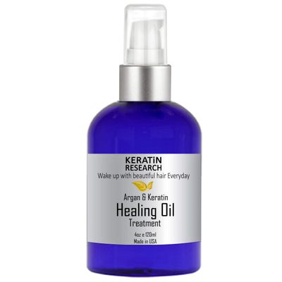 Keratin and Argan Damaged Hair Serum Repairing Healing Oil Treatment Rejuvenates Nourishes adds shine Conditions Hair Instantly 4oz Large bottle lasts for months