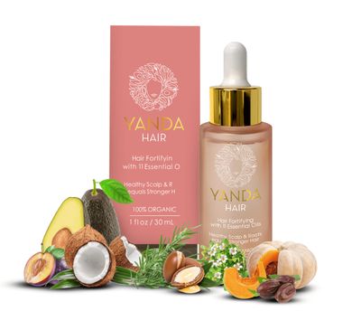 YANDA HAIR Oil - Anti Hair Loss 17 Organic Oil Rosemary, Coconut, Amla, Brahmi, Red Onion, Mint, Castor Promote Hair, Beard, Eyebrow Growth, 30 mL