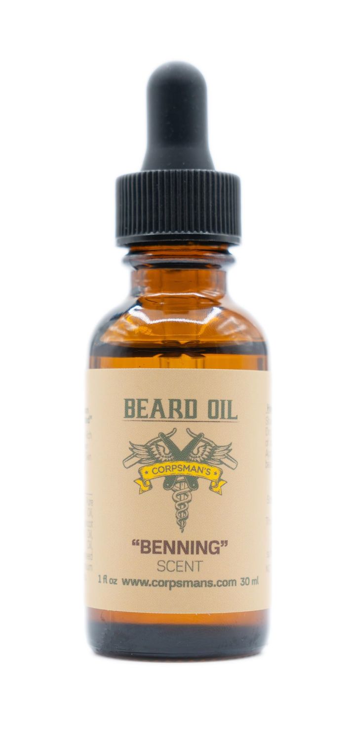 Corpsman&#39;s BEARD OIL Nutrient Rich Oils to Promote Beard Growth and Hair Health Four Different Scents 2 Ounces 30 ml (BENNING)