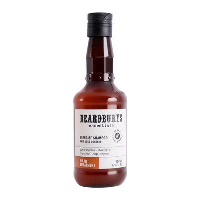 BY CAROBELS BEARDBURYS Essentials Anti Hair Loss Shampoo for Men with Caffeine Stops Hair Loss Boosts Hair Density, Paraben Silicone-Free, 250 ml