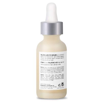 Valjean Labs Brighten Eye Serum with Vitamin C Hyaluronic Acid Helps Minimize Dark Circles and Even Skin Tone Paraben Free, Cruelty Free, Made in USA (1 oz)