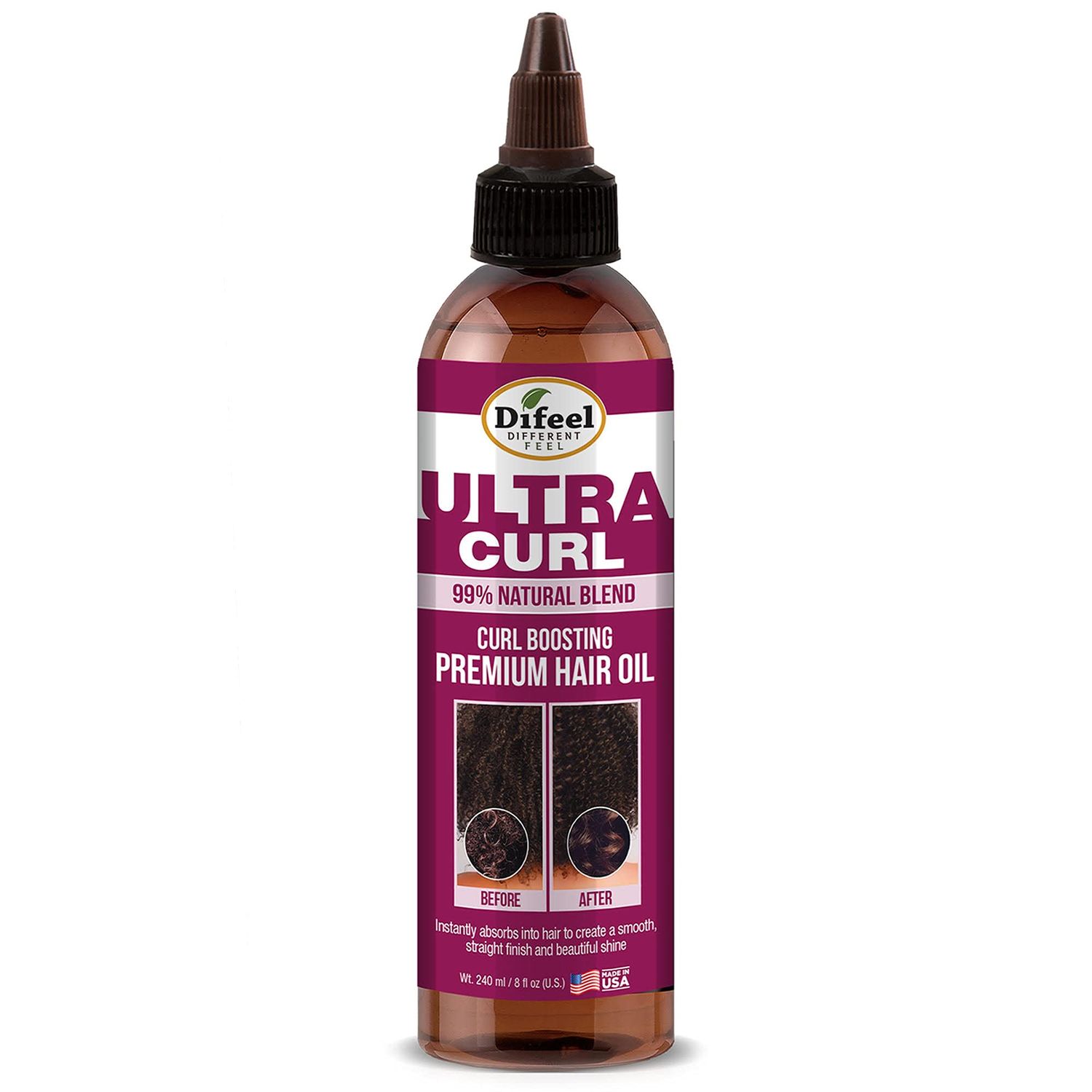 Difeel 99 Natural Ultra Curl Premium Hair Oil - Curl Boosting Hair Oil 8 oz.
