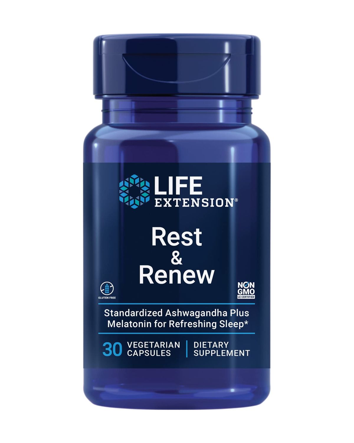 Life Extension Rest Renew, for a Refreshing Restorative Nights Sleep, Gluten-Free, Non-GMO, Vegetarian, 30 Capsules