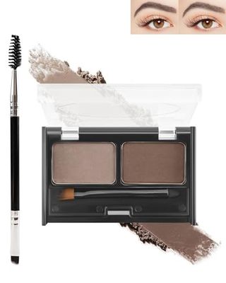 Eyebrow Powder Makeup Kit - MediumDark Brown, 2 Color Eye Brow Powder Palette Waterproof Long-Lasting Brow Filler, Lightweight, Easy Blend, Natural Full Look with Brush, maquillaje para cejas-03