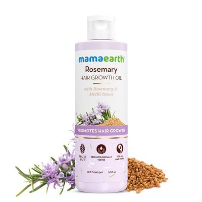 Mamaearth Rosemary Hair Growth Oil Anti Hair Fall Tonic Strengthening Oil with Fenugreek Seed Gives Soft, Smooth, Shiny Strong Hair 6.76 Fl Oz200 ml