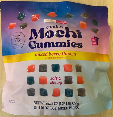 Mochi Gummies, Mixed Berry Flavors, Soft Chewy Candy, 16 count,28.22 oz (1.76 lb)