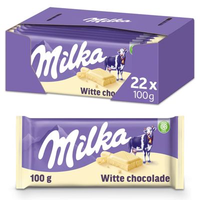 Milka White Chocolate 100 g (Pack of 22)