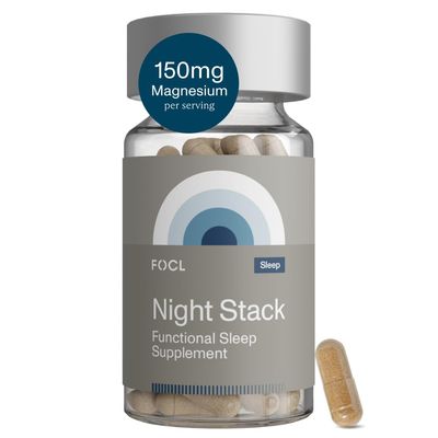 FOCL Restful Night Magnesium Sleep Supplement - Natural Sleep Aid, Melatonin Free, No Grogginiess, Calm - Magnesium Supplement for Restorative Sleeping with Ashwagandha - Vegan, Non GMO, Cruelty Free