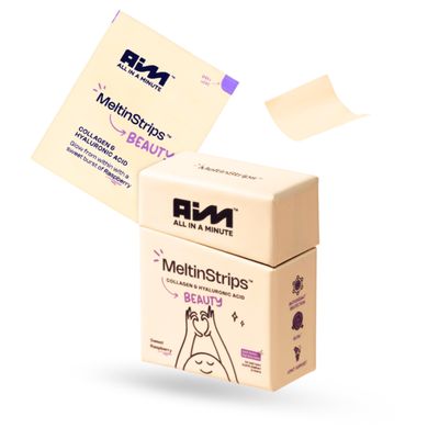 MELTINSTRIPS Collagen Oral Strips - Raspberry Flavor 100mg Collagen Peptides20mg Hyaluronic Acid30mg Resveratrol Healthy Bones, Joints, Skin Elastisity Hydration 0 Sugar Vegan 30 Strips