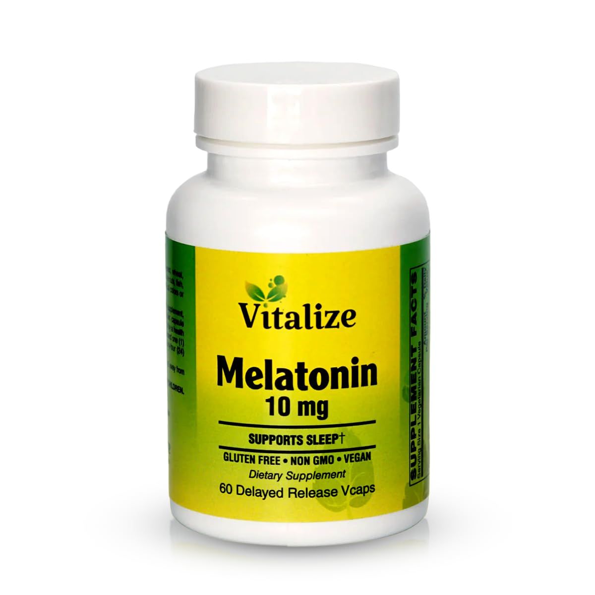 Vitalize Sleep Support: 10mg Melatonin Vitamin B6 Enhanced Formula Fast Absorption Deep Sleep Immune Boost Vegan, Gluten-Free, Non-GMO (60 Count)